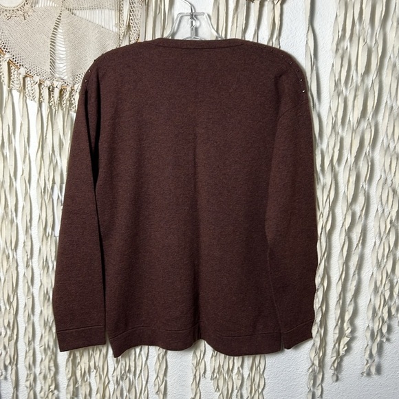 Brunello Cucinelli Cinnamon Colored Cashmere V-Neck Sweater Size M - Picture 10 of 12